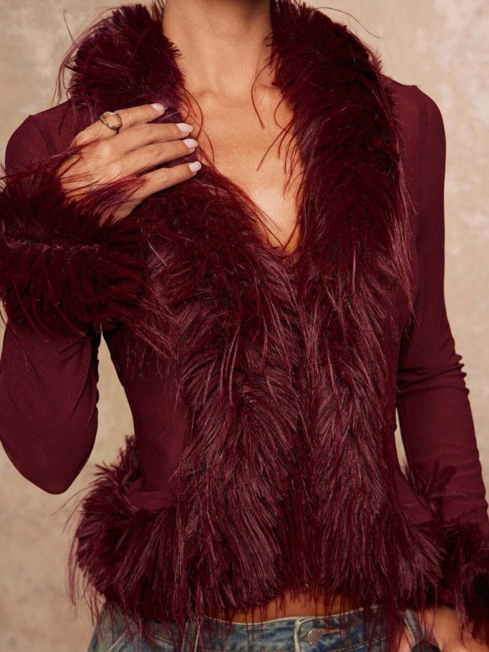Burgundy Casual Women's Elegant Party Night Top
